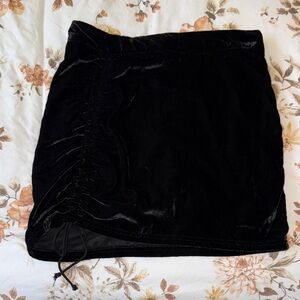Free People Ruched Velvet Mini Skirt